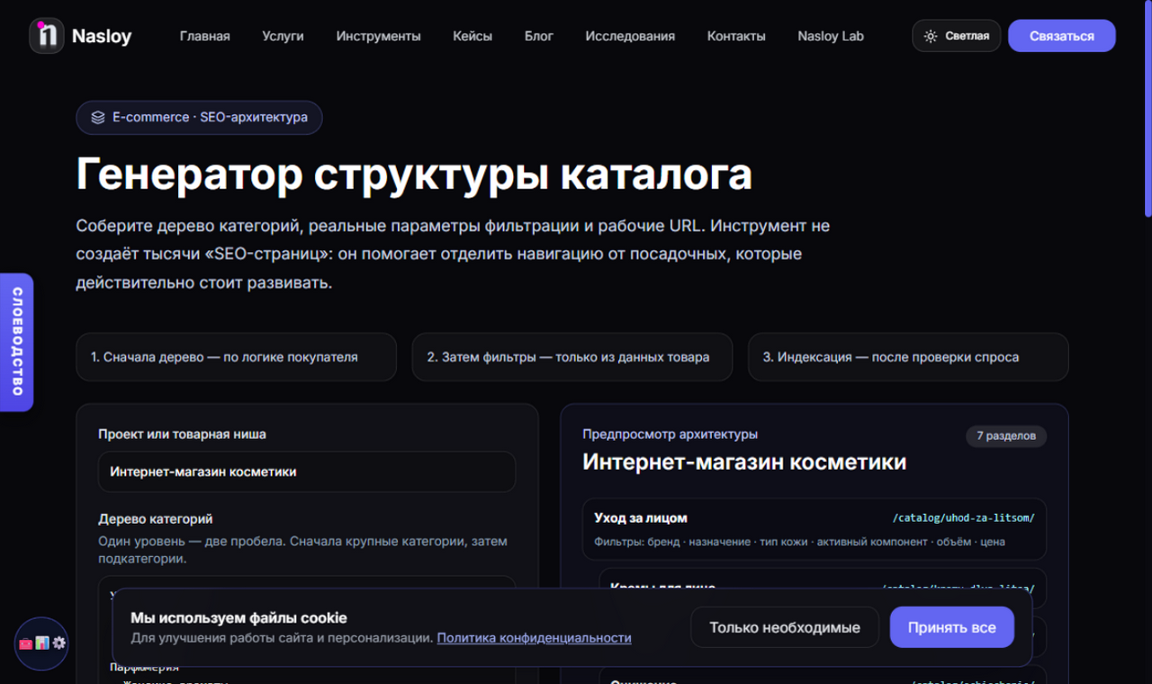 Структура каталога: как я проектирую разделы под спрос