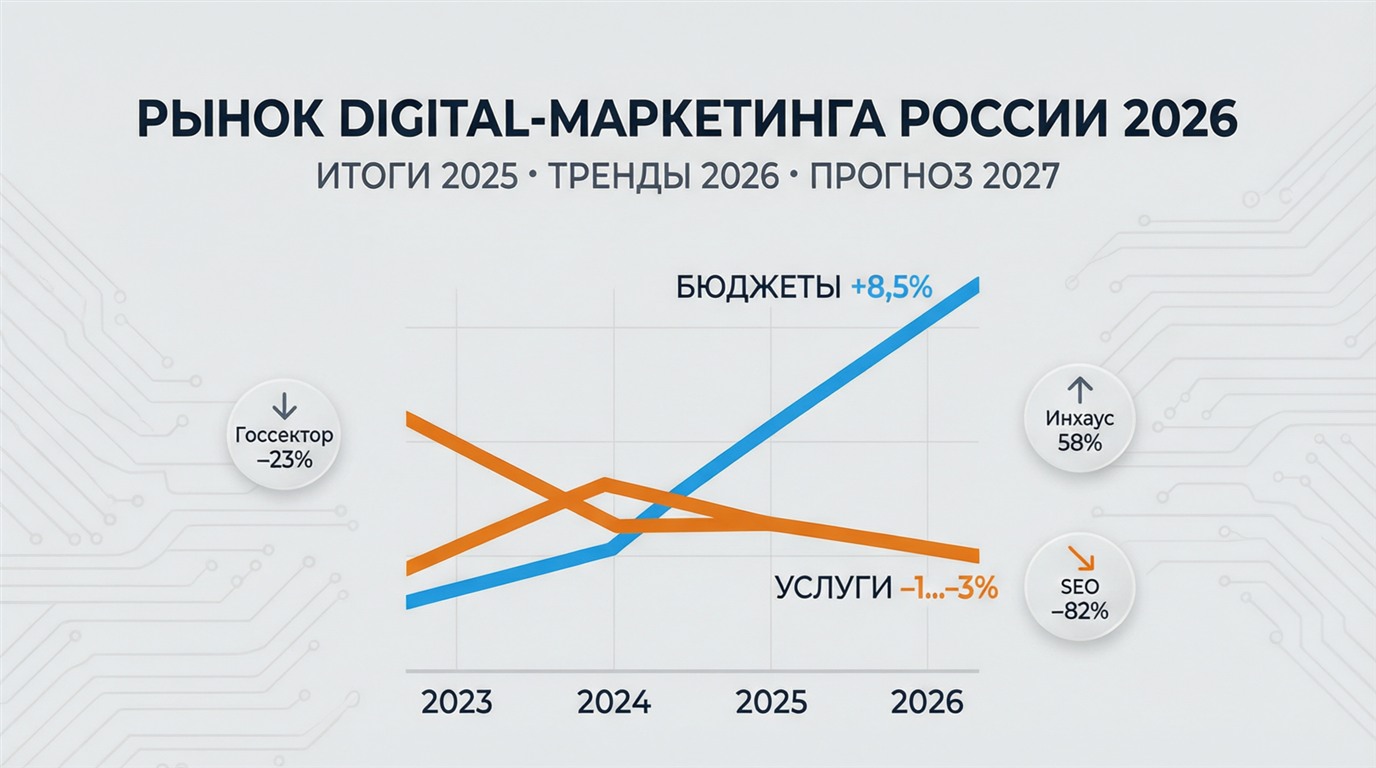 Рынок digital-маркетинга в России: итоги 2025, тренды 2026 и прогноз на 2027