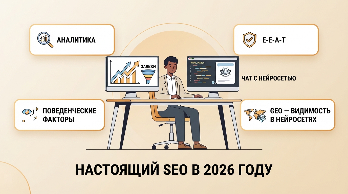 Настоящий SEO-специалист в 2026 году: аналитика, E-E-A-T, поведенческие факторы, GEO